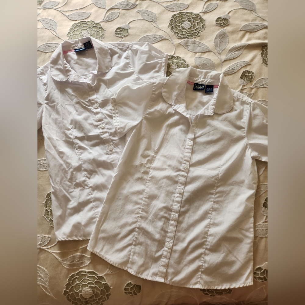 Bundle of 2 Girls' White Shirts
